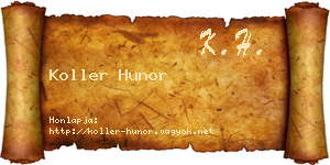 Koller Hunor névjegykártya